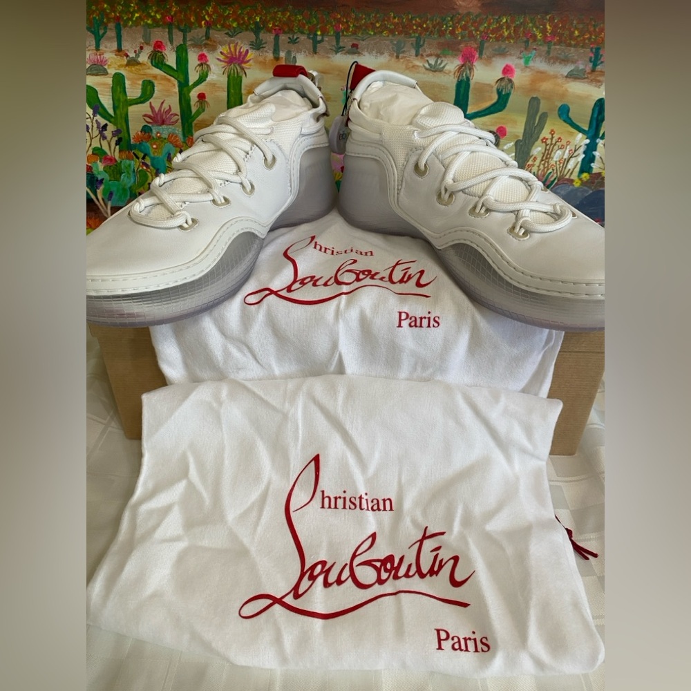 Christian Louboutin Arpoador Flat, Leather, Suede,Men’s Sneakers,Wht, EU43/US 10 - Picture 16 of 16